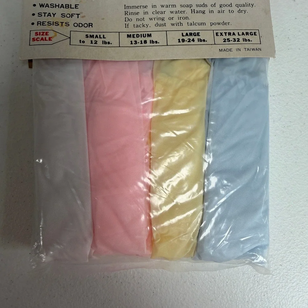 Vintage 70s Baby Large Waterproof Pants Diaper Covers 4 Pack NOS Sealed Taiwan